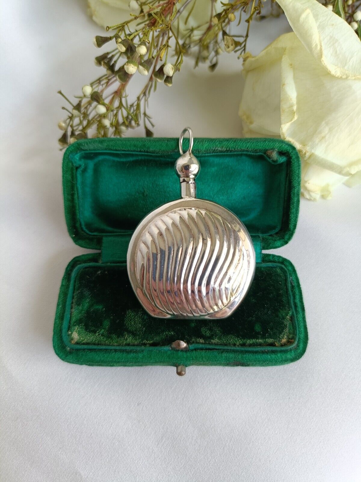Vintage 925 Sterling Silver Miniature Perfume Bottle Pendant