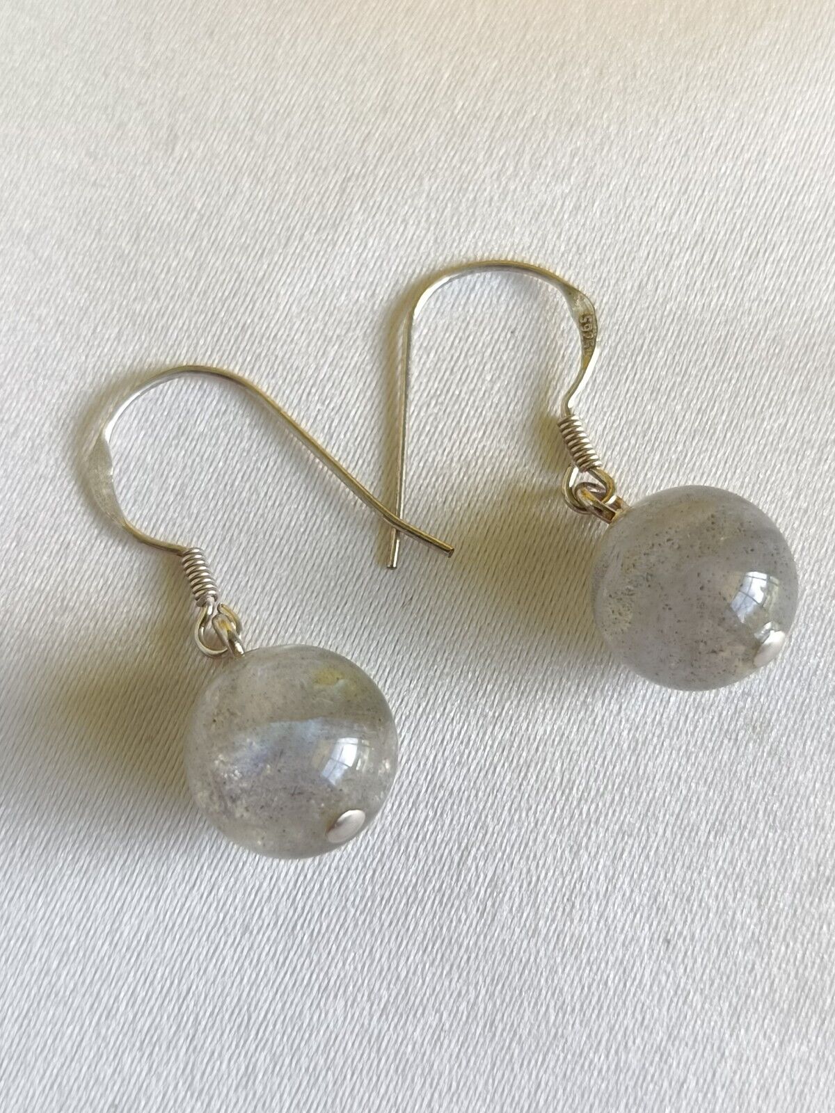 925 Sterling Silver Labradorite Dangle Hook Drop Earrings
