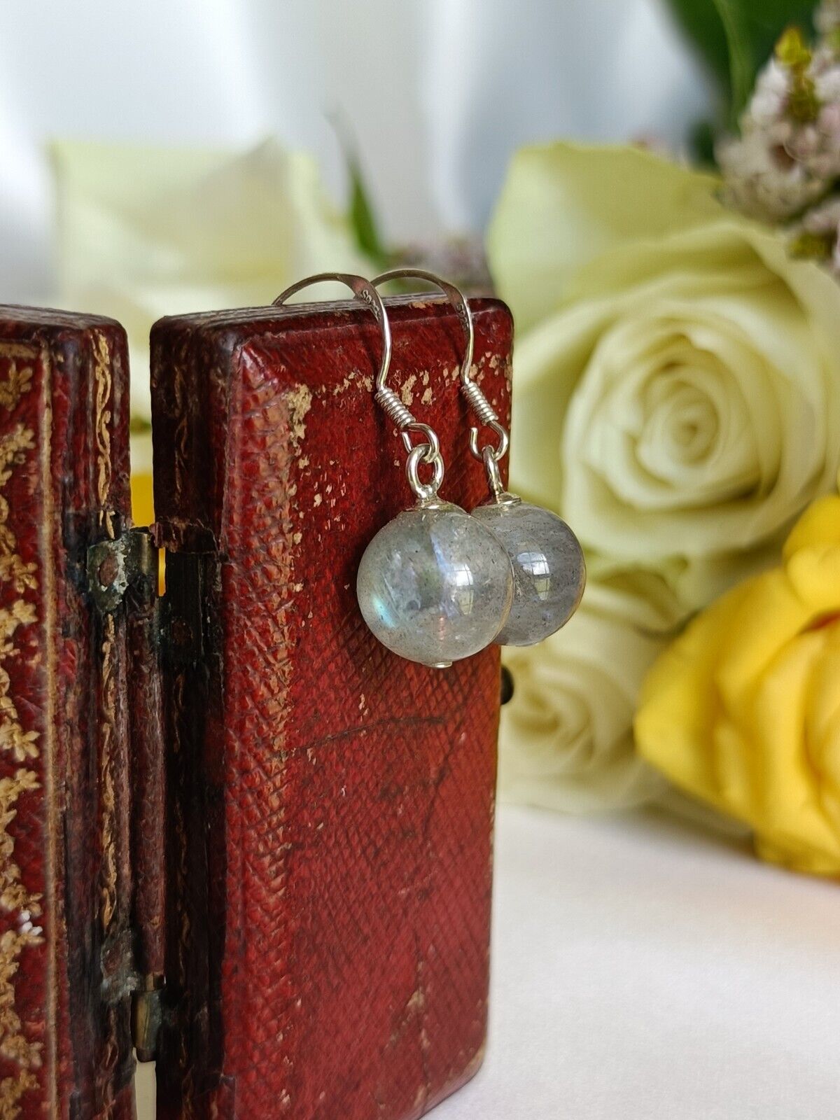 925 Sterling Silver Labradorite Dangle Hook Drop Earrings