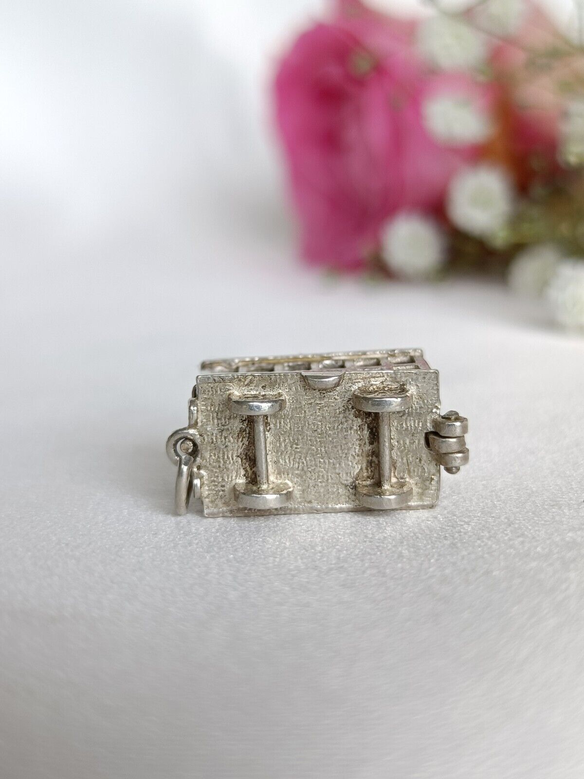 Vintage Sterling Silver Opening Train Carriage With Passenger Charm Or Pendant