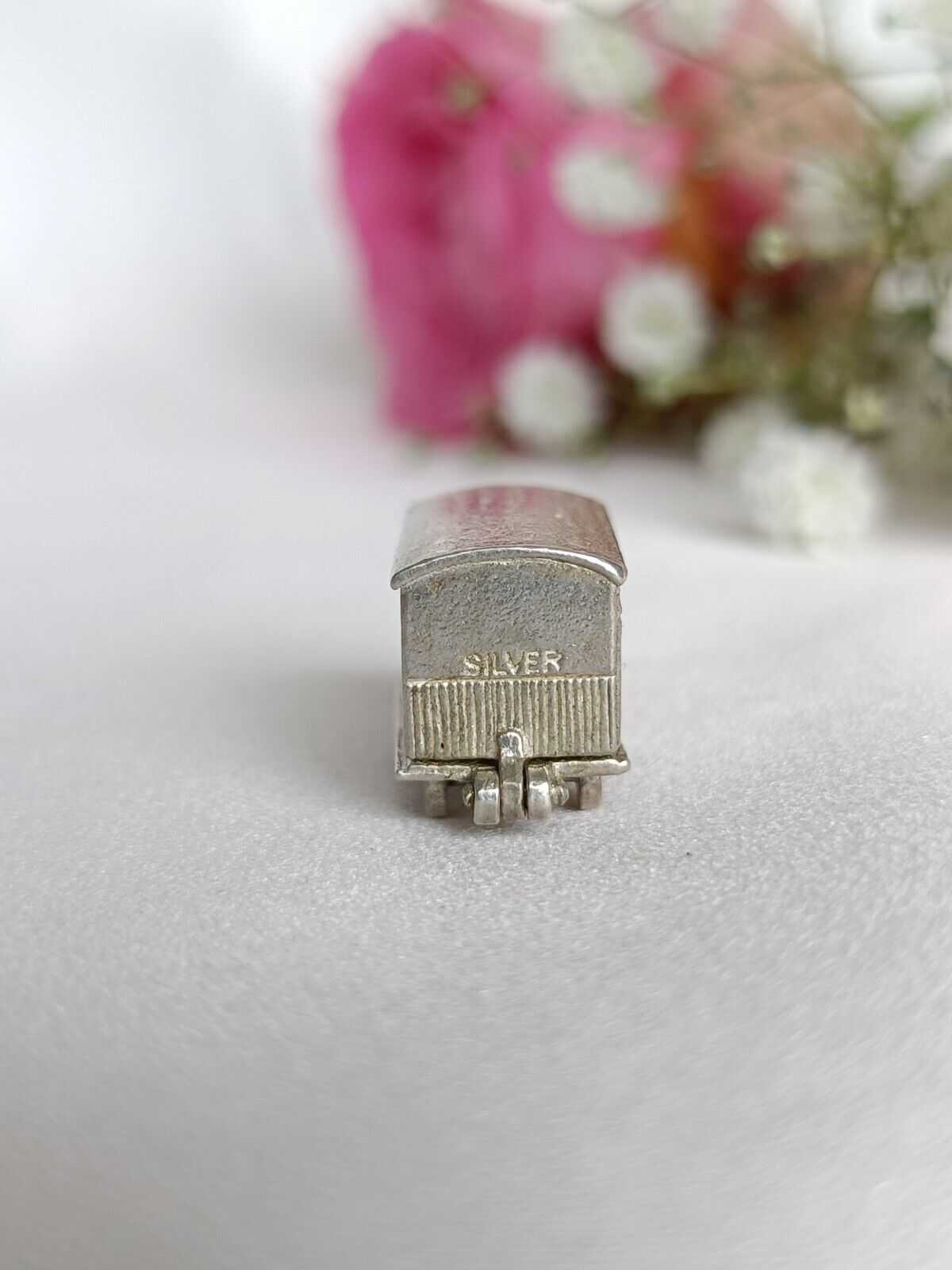 Vintage Sterling Silver Opening Train Carriage With Passenger Charm Or Pendant
