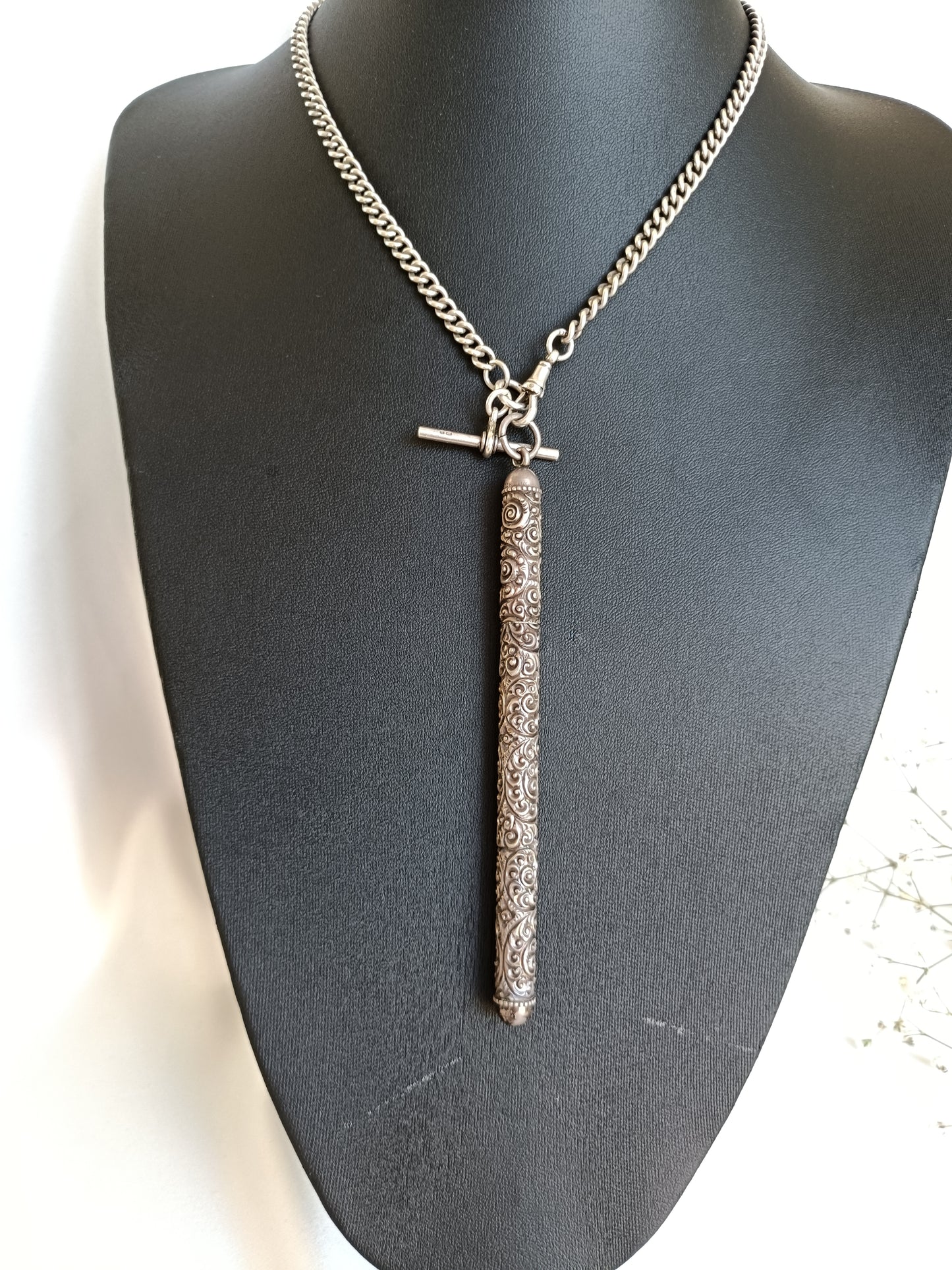 Antique 1890-1910 art nouveau cylinder holder pendant