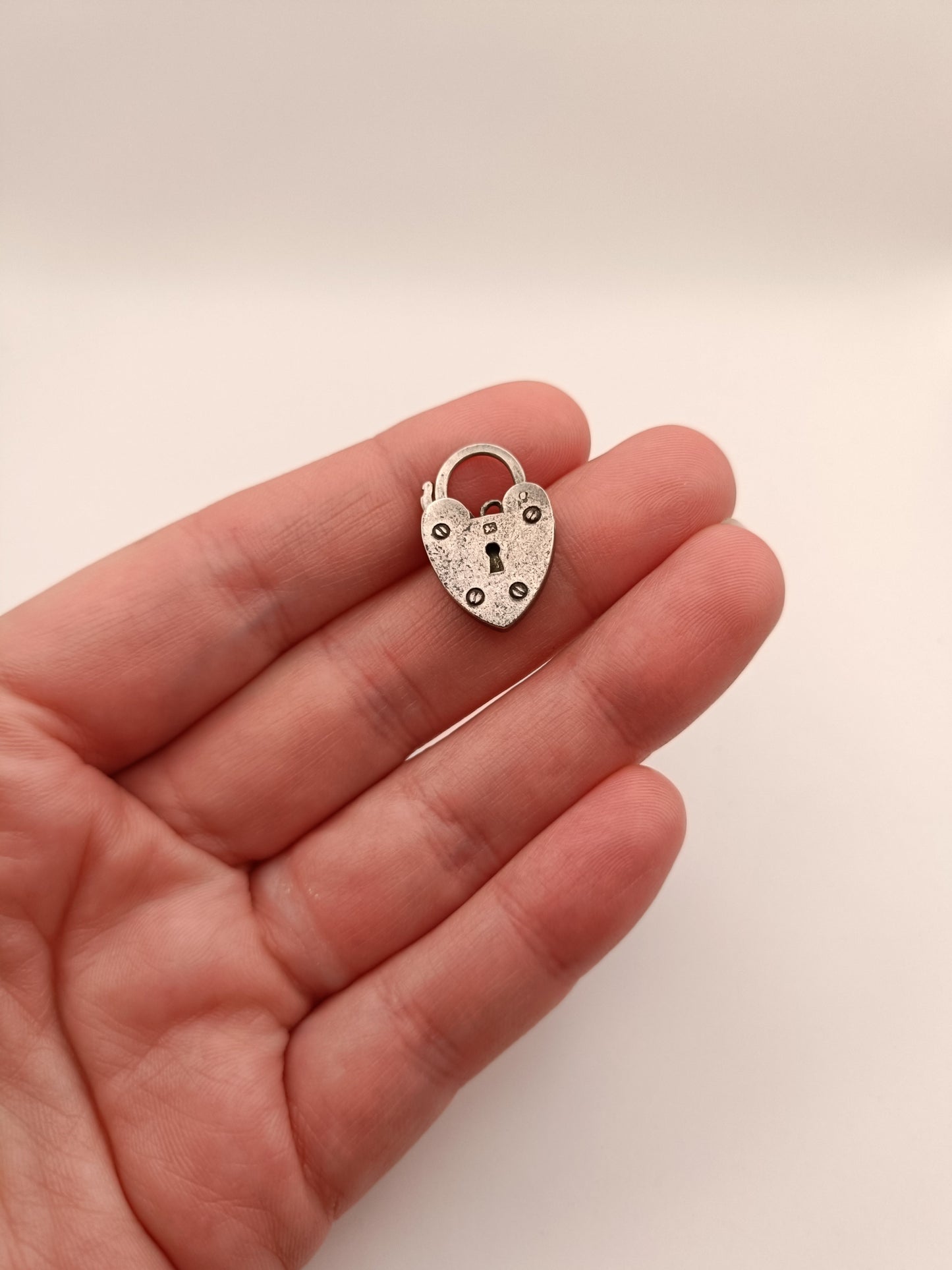 Vintage Fred Manshaw Sterling Silver Heart Lock Clasp Replacement Or Charm