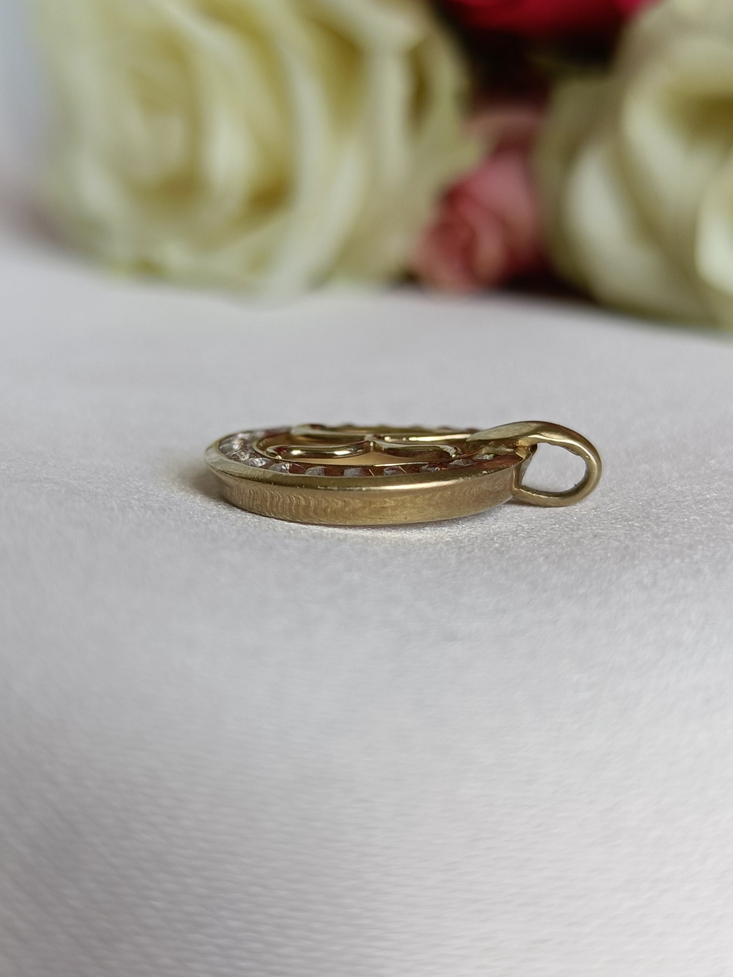 9ct yellow gold & cubic zirconia letter K initial pendant