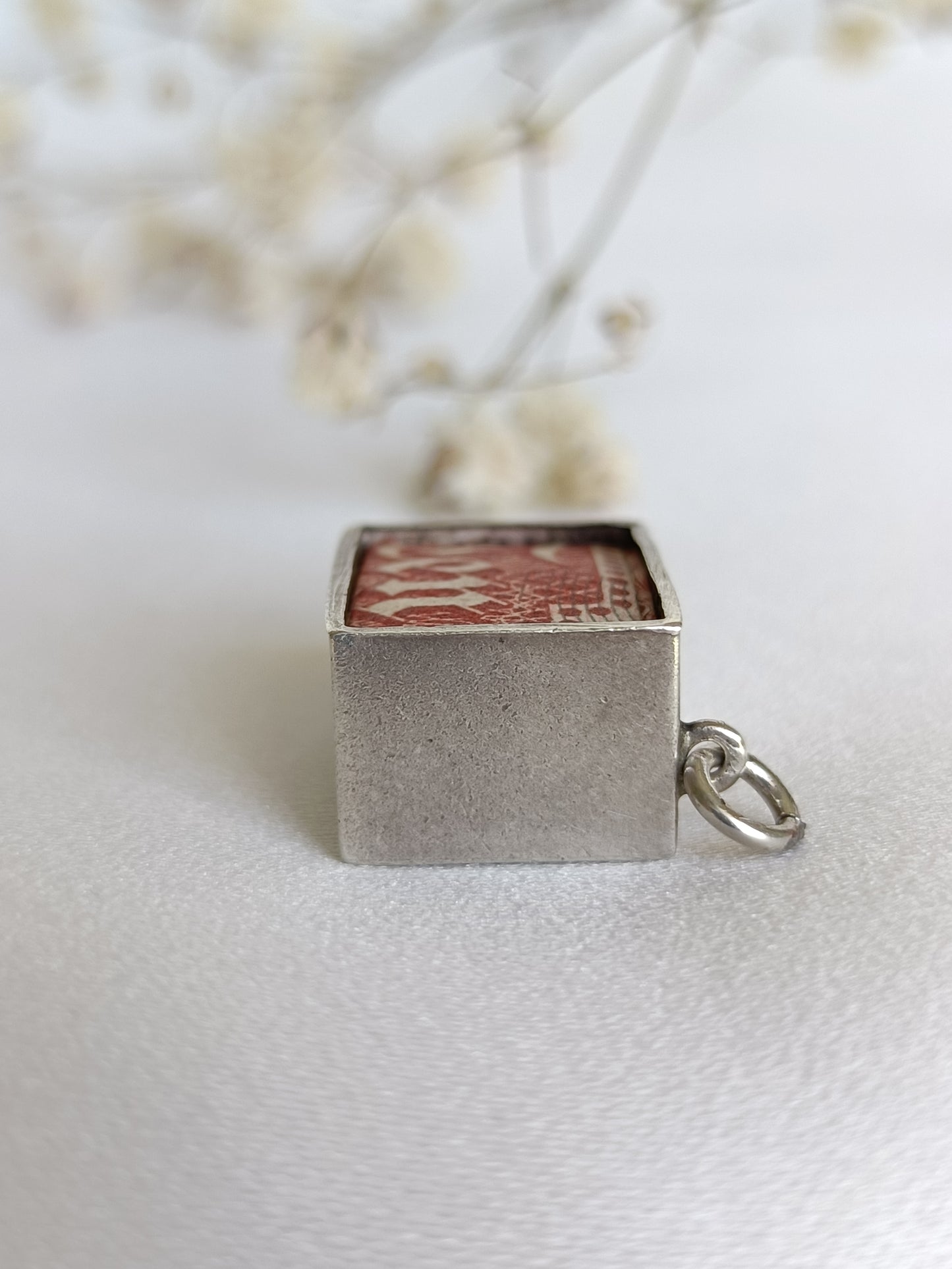 Vintage sterling silver 10 shilling note emergency money charm