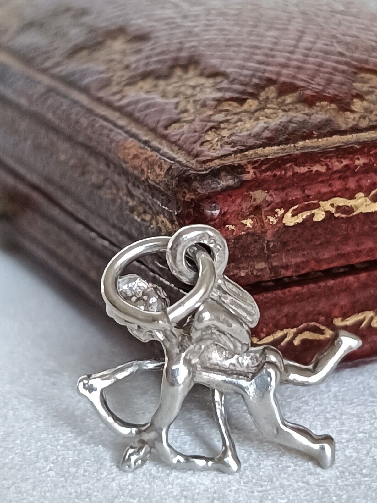 Cute Vintage 925 Sterling Silver Cupid Charm Or Small Pendant