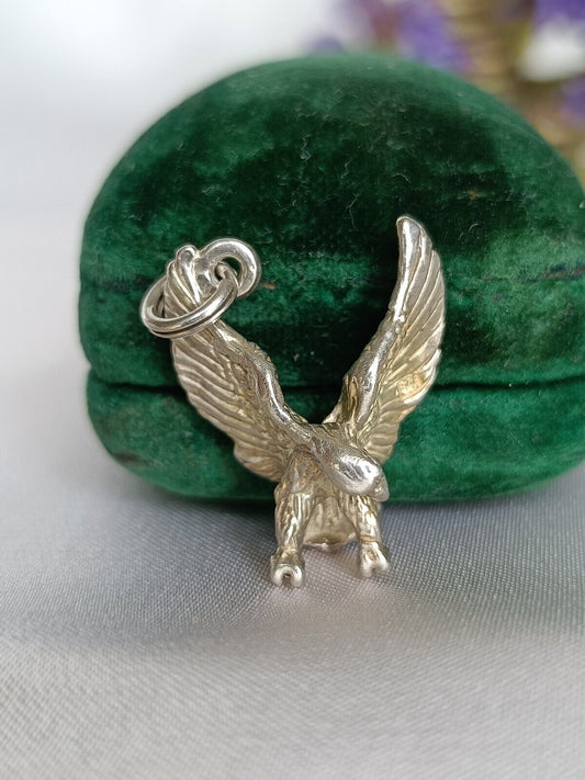 Vintage 925 Sterling Silver Eagle Charm Or Small Pendant