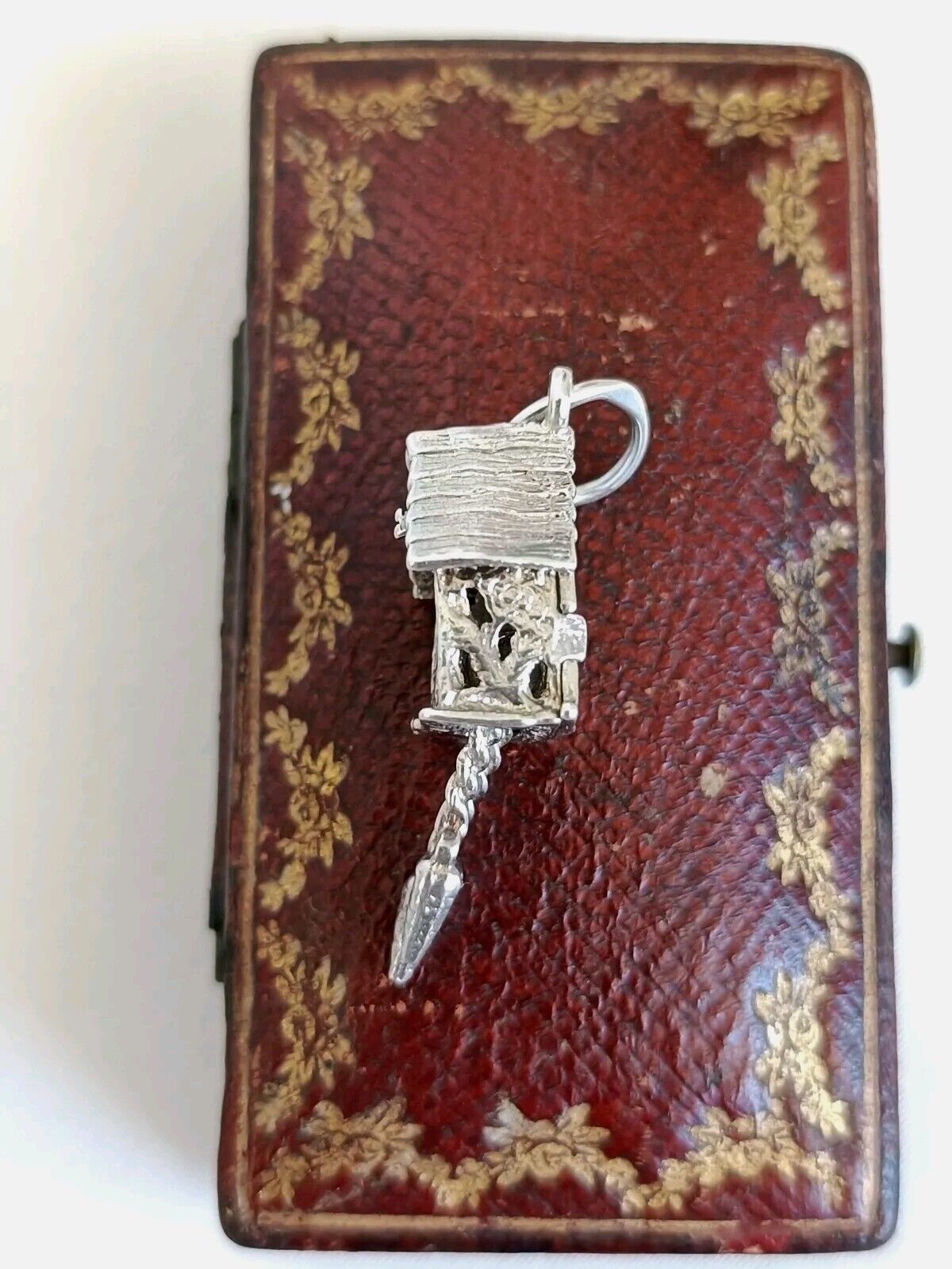 Vintage 925 Sterling Silver Articulated Cuckoo Clock Charm Or Pendant