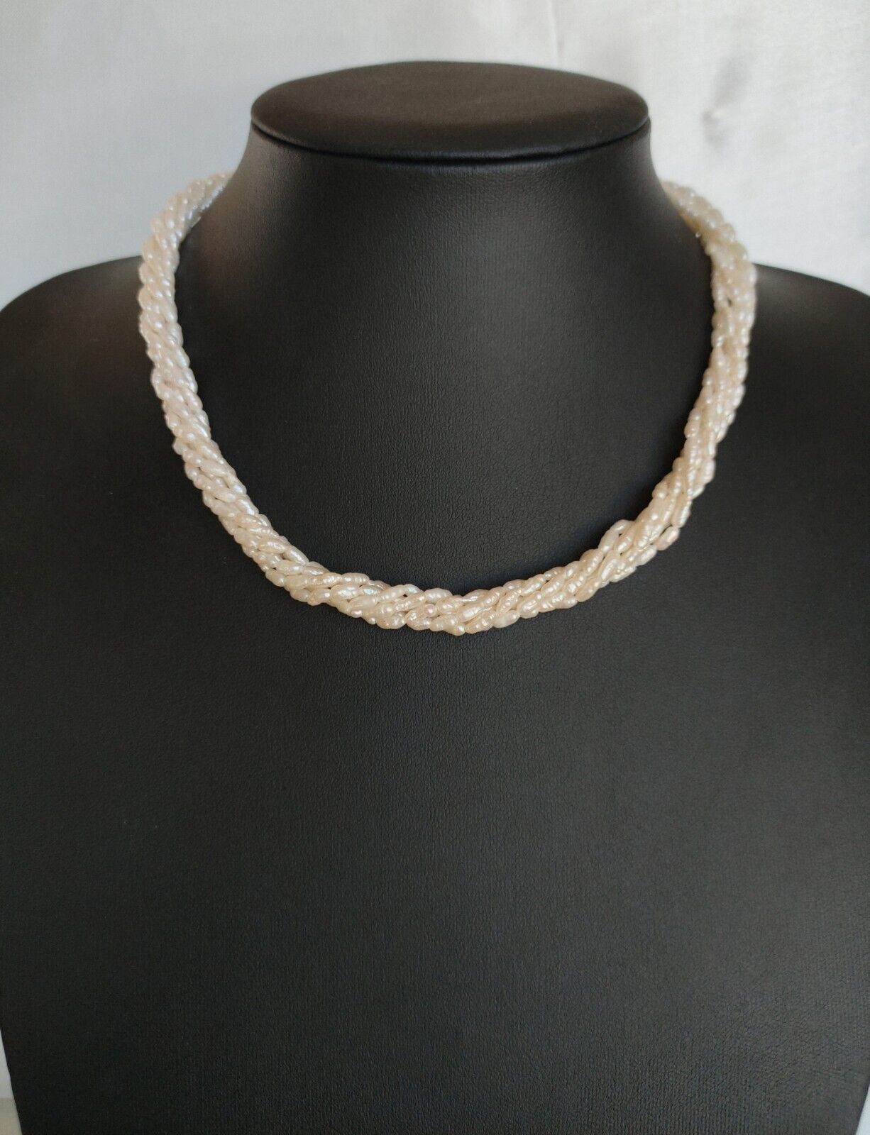 Vintage 14ct Gold 6 Strand Natural Rice Pearl Necklace 44.5cm