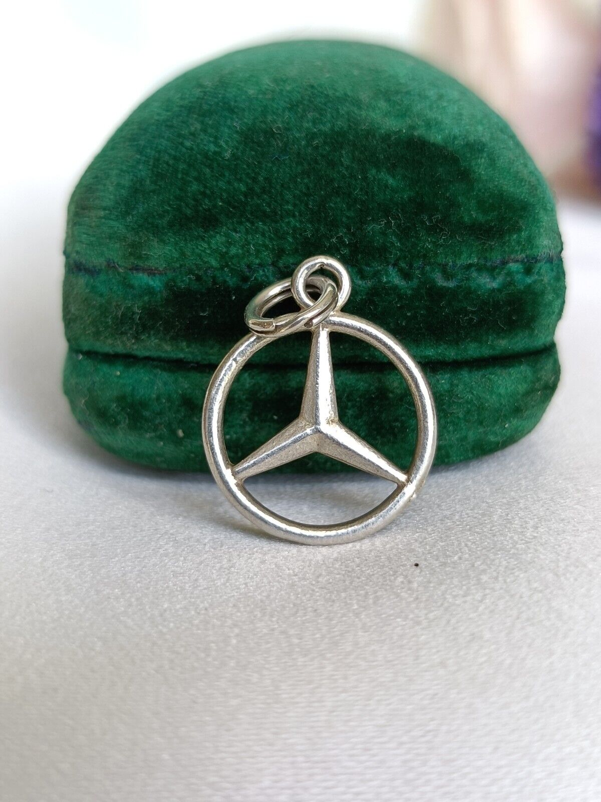 Vintage Sterling Silver Mercedes Benz Charm Or Small Pendant