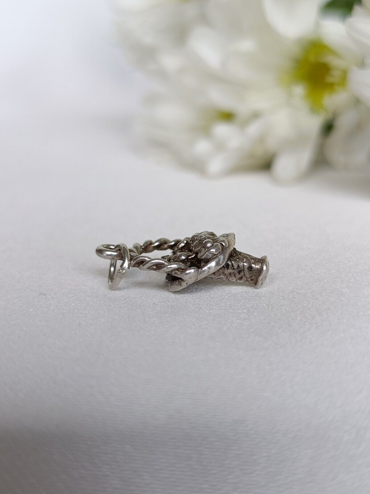 Vintage Sterling Silver Bouquet Of Flowers Charm Or  Pendant