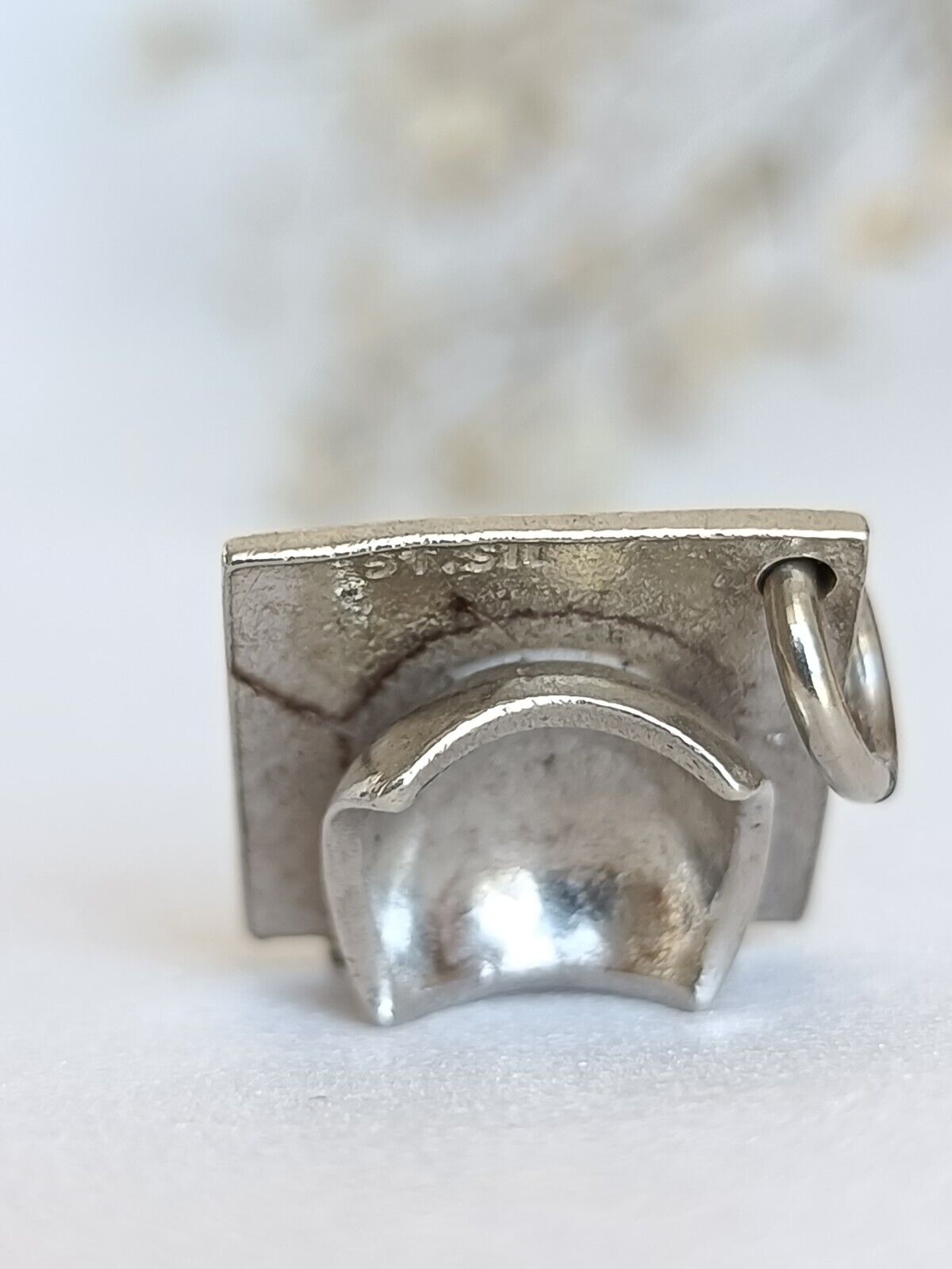 Vintage Sterling Silver Graduation Cap Charm Or Pendant