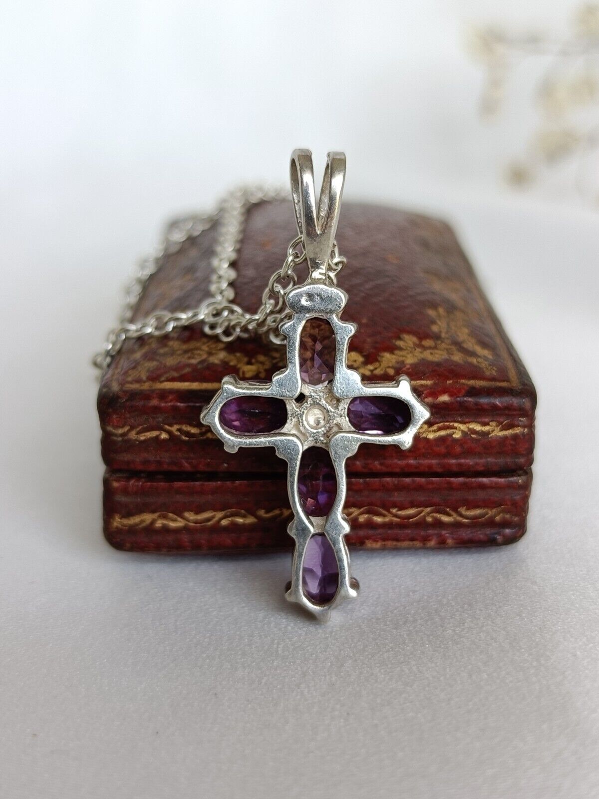 Sterling Silver & Amethyst Cross Pendant