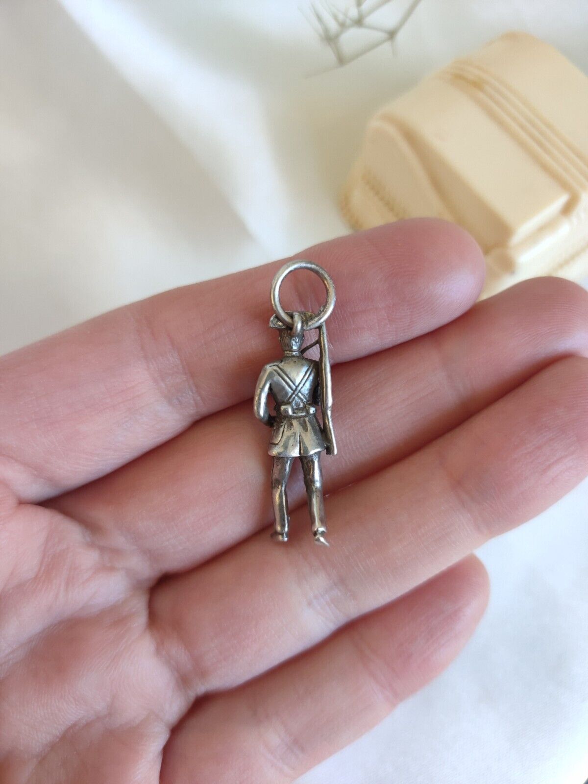 Antique/ Vintage 925 Sterling Silver Spanish police civil guard Pendant Or Charm