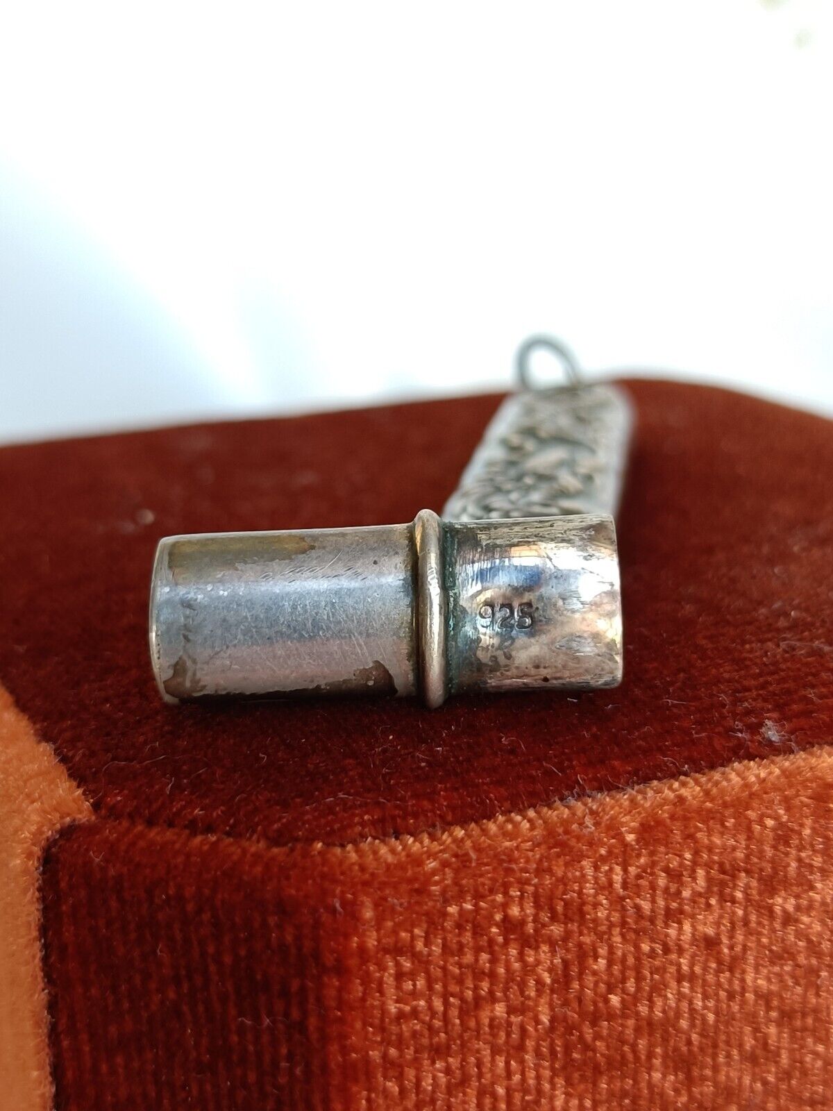 Vintage 925 Sterling Silver Pencil/Sewing Needle Holder Multi Use Pendant