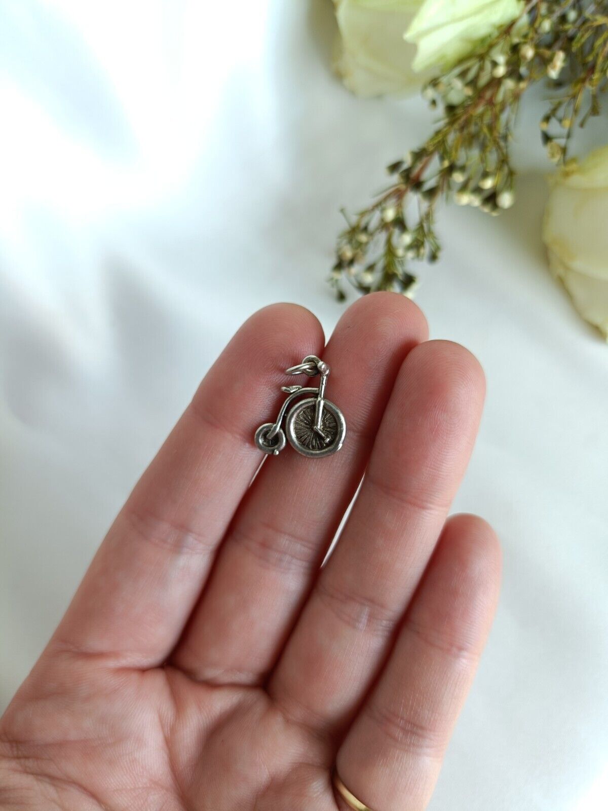 Vintage Sterling Silver Penny Farthing Bicycle Charm