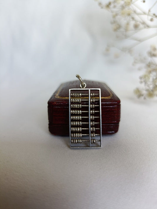 Vintage 925 Sterling Silver Functional Abacus Charm Or Pendant