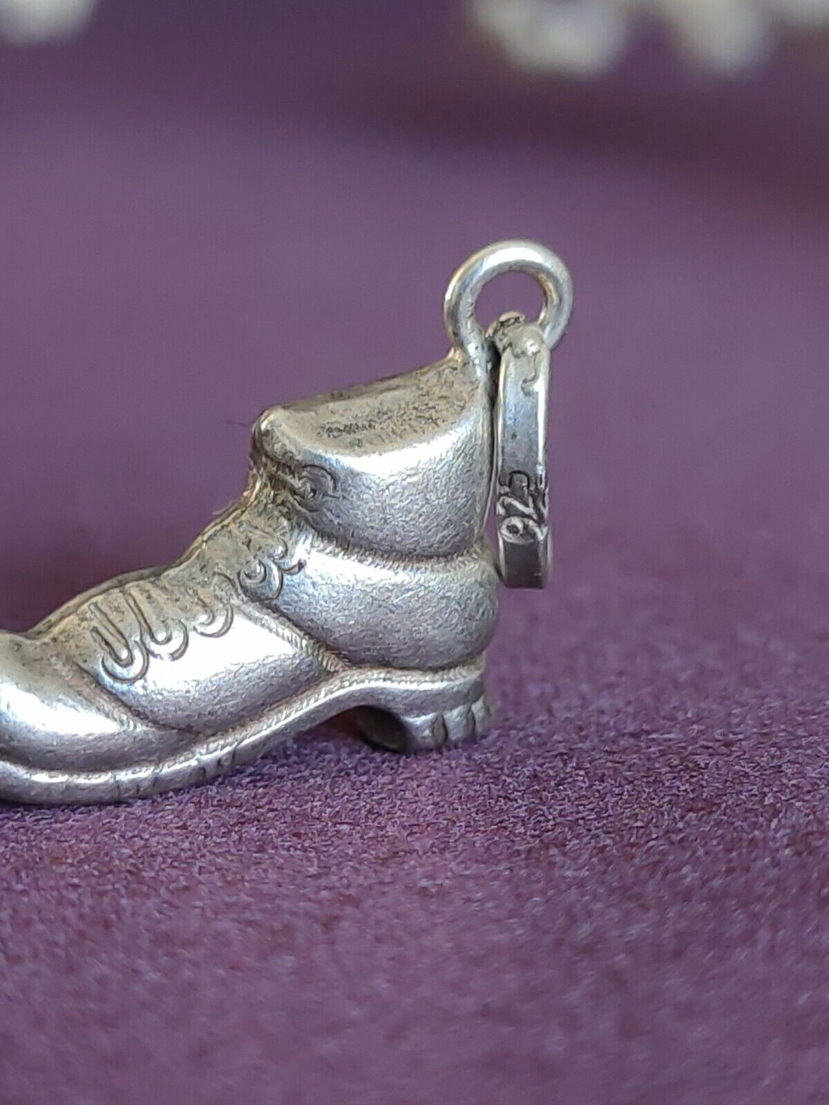 Vintage 925 Sterling Silver Shoe Boot Charm Or Pendant