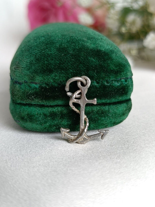 Vintage Sterling Silver Anchor Charm Or Small Pendant