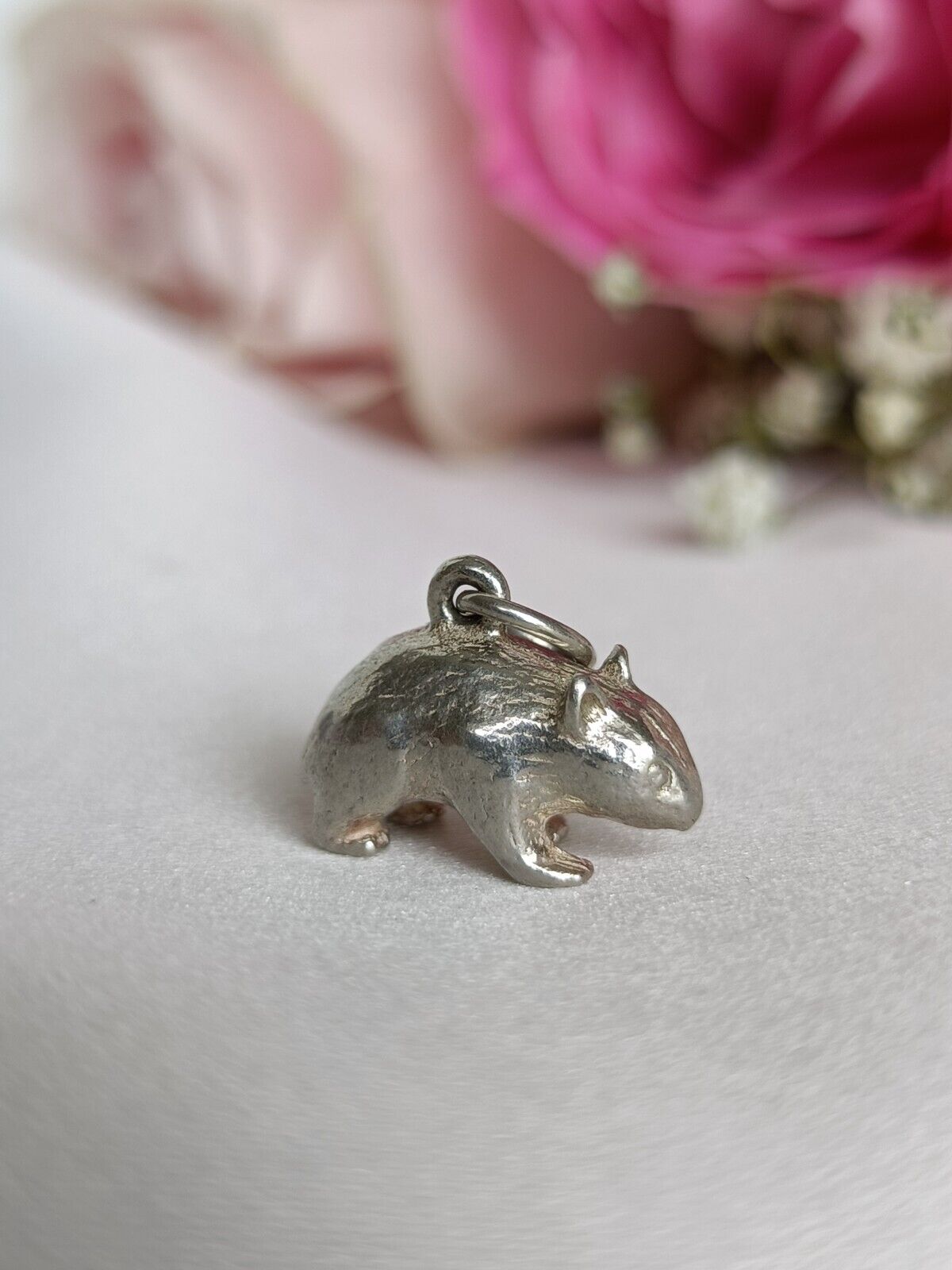 Vintage Sterling Silver Australian Wombat Native Animal Charm Or Pendant