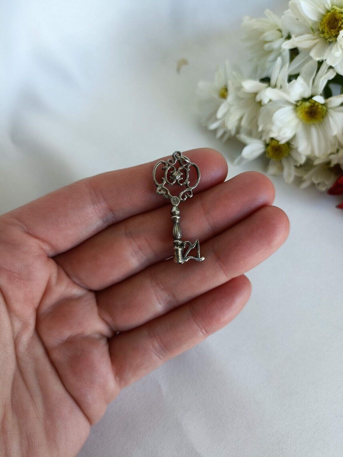 Vintage Sterling Silver 21 Number Birthday Key Charm Or Pendant