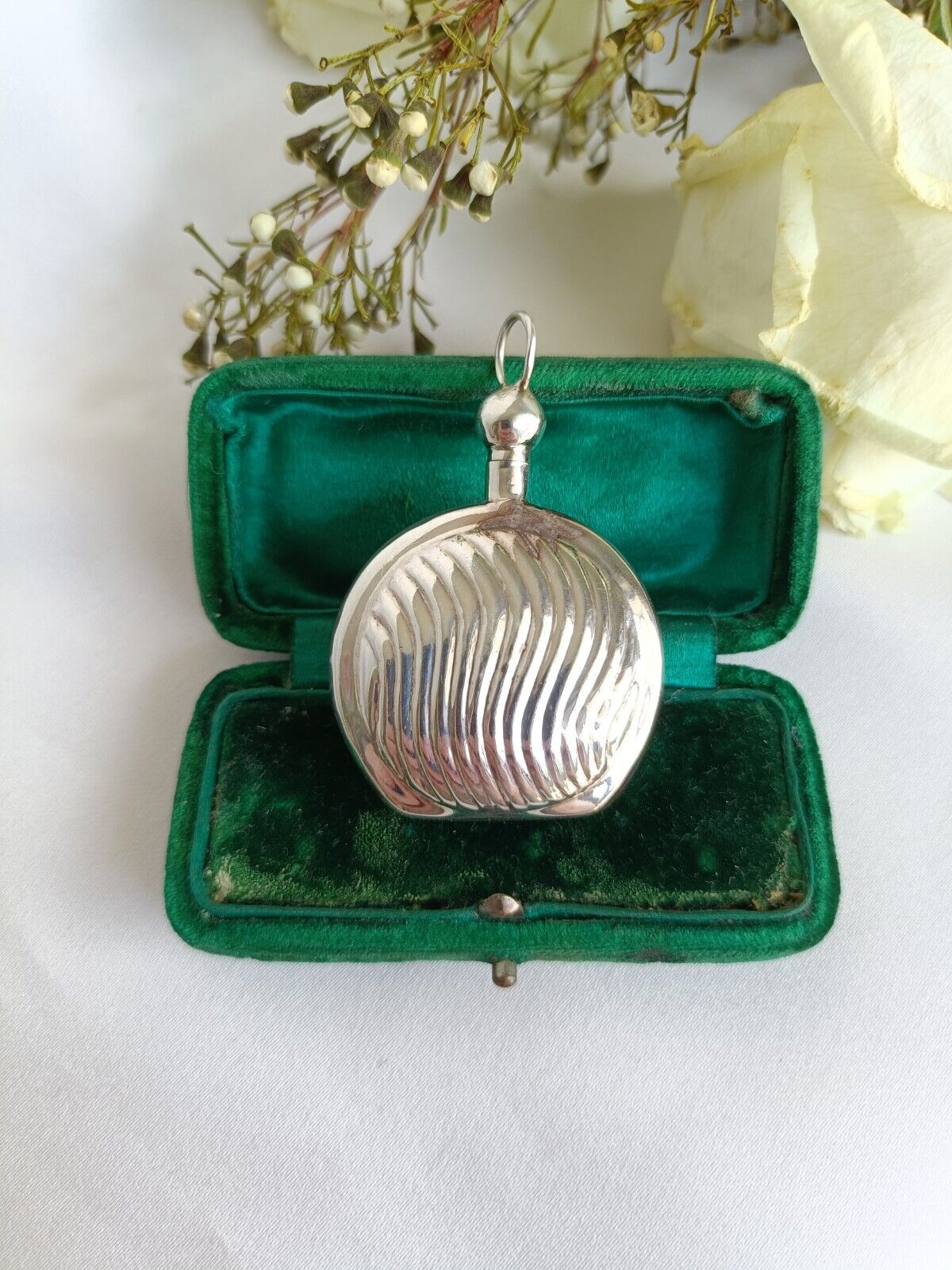 Vintage 925 Sterling Silver Miniature Perfume Bottle Pendant