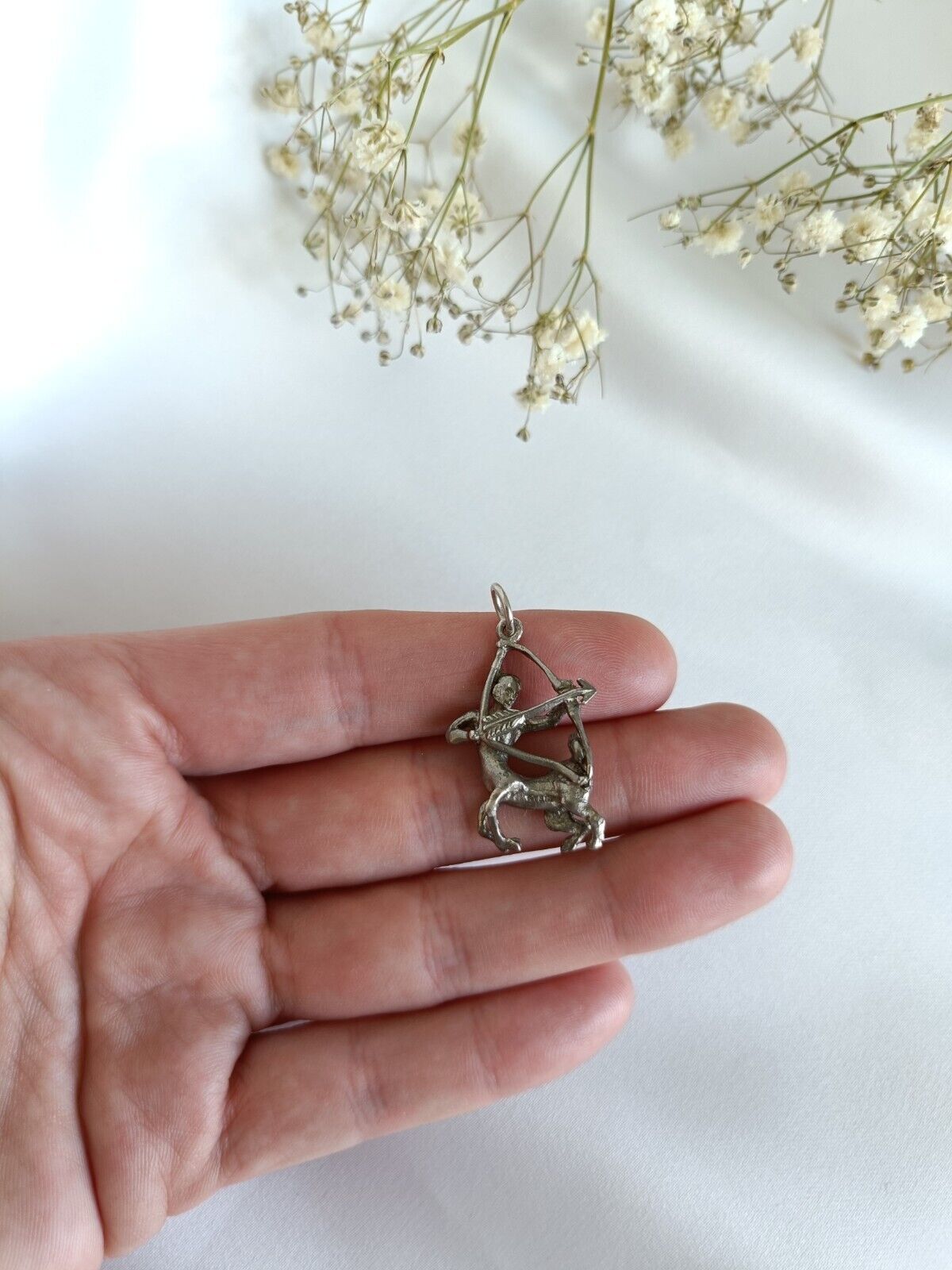 Vintage 925 Sterling Silver Sagittarius Centaur Pendant Or Large Charm