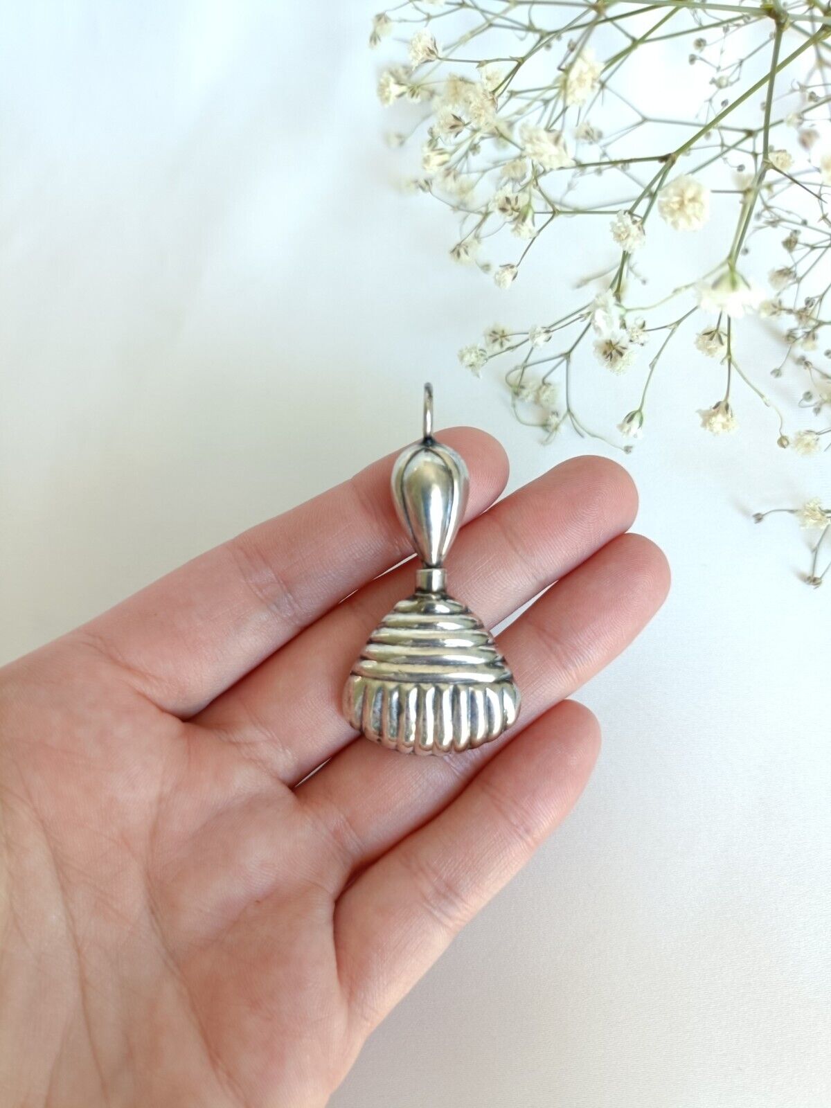 Vintage 925 Sterling Silver Miniature Perfume Bottle Pendant