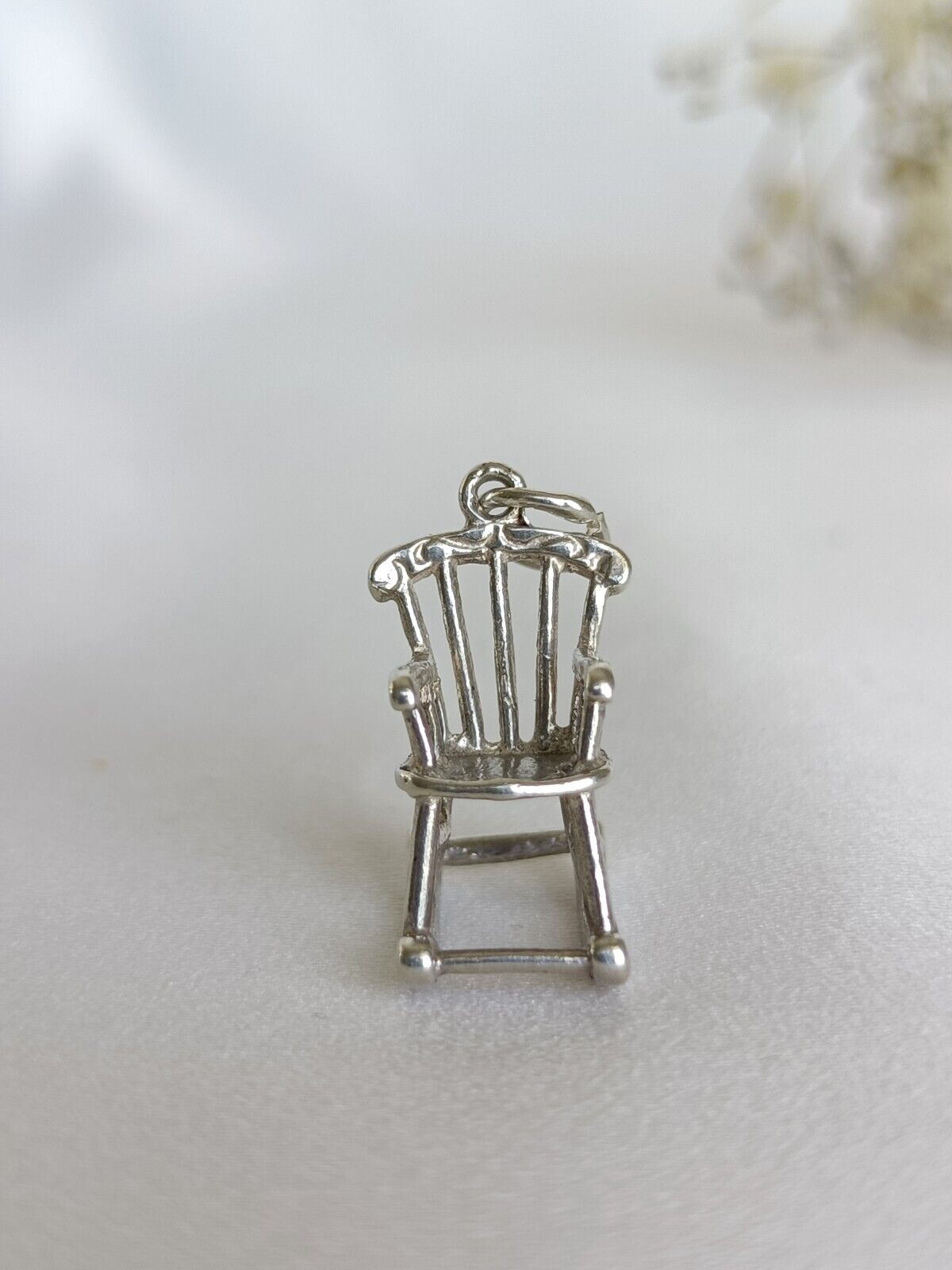 Vintage 925 Sterling Silver Rocking Chair Charm Or Pendant