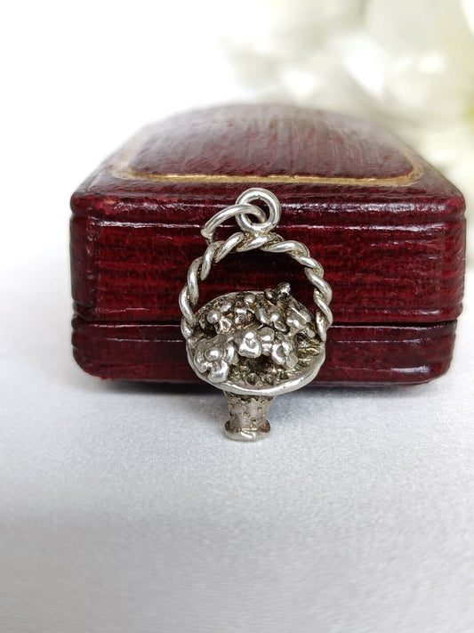 Vintage Sterling Silver Bouquet Of Flowers Charm Or  Pendant