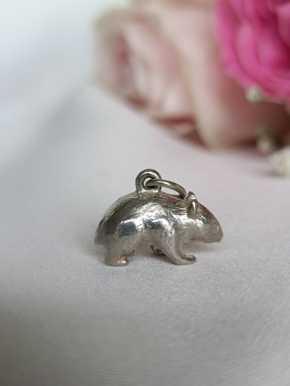 Vintage Sterling Silver Australian Wombat Native Animal Charm Or Pendant