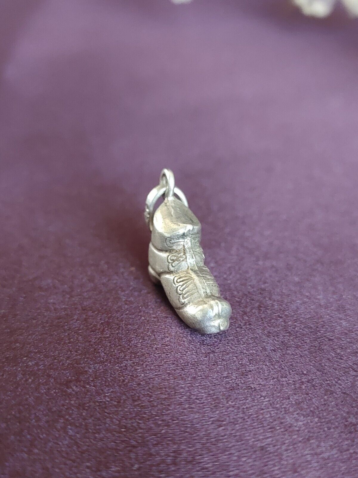 Vintage 925 Sterling Silver Shoe Boot Charm Or Pendant