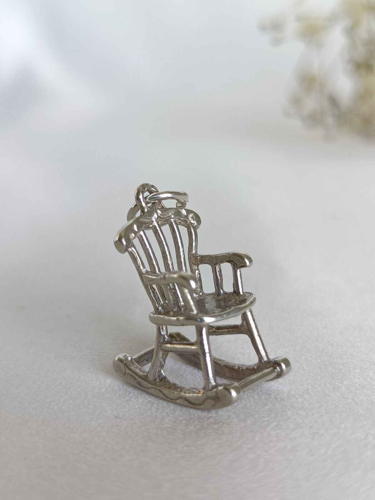 Vintage 925 Sterling Silver Rocking Chair Charm Or Pendant