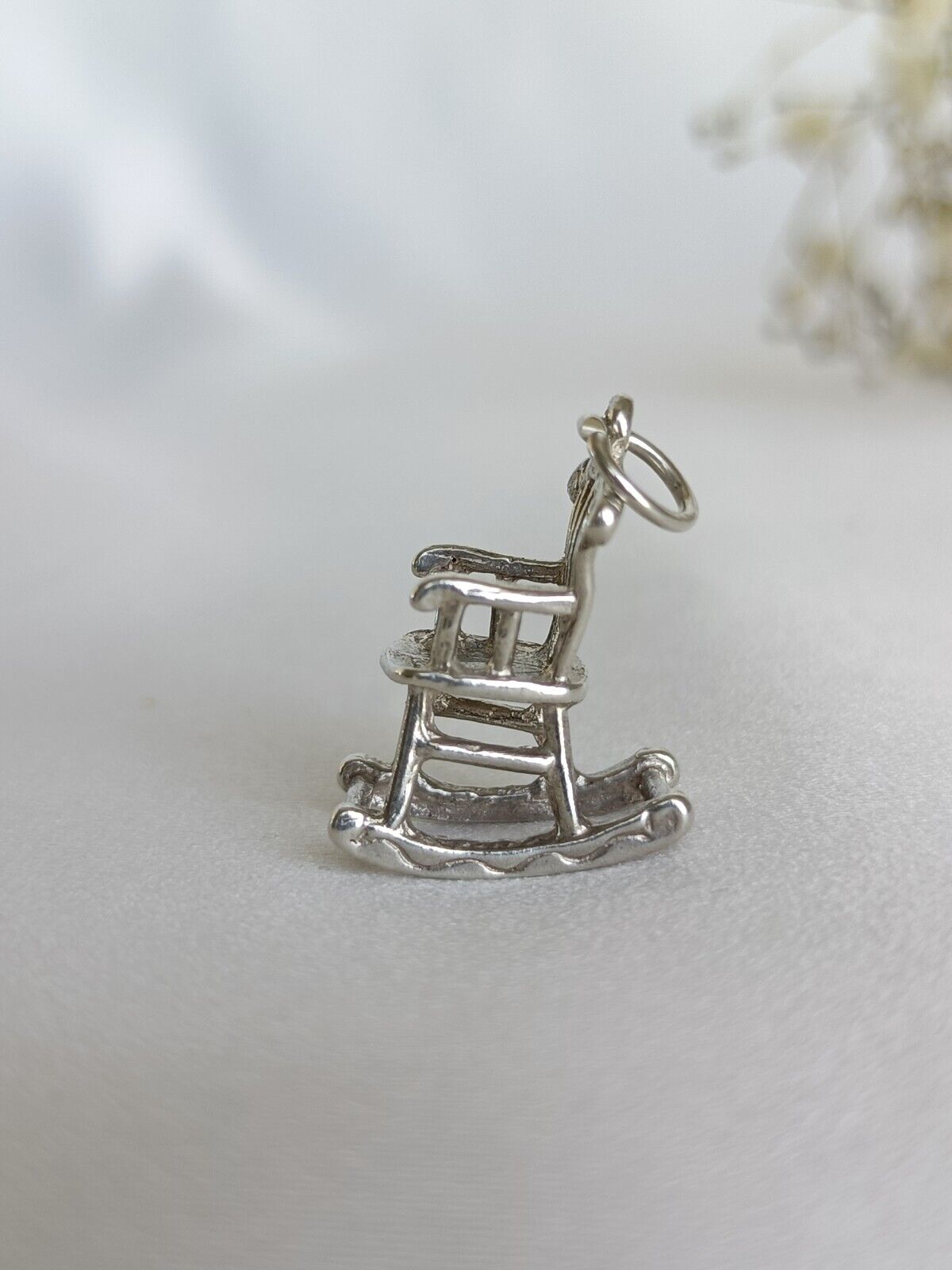 Vintage 925 Sterling Silver Rocking Chair Charm Or Pendant