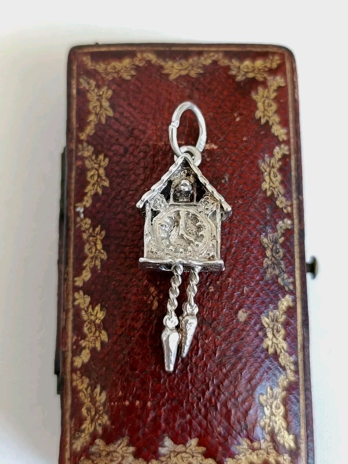 Vintage 925 Sterling Silver Articulated Cuckoo Clock Charm Or Pendant