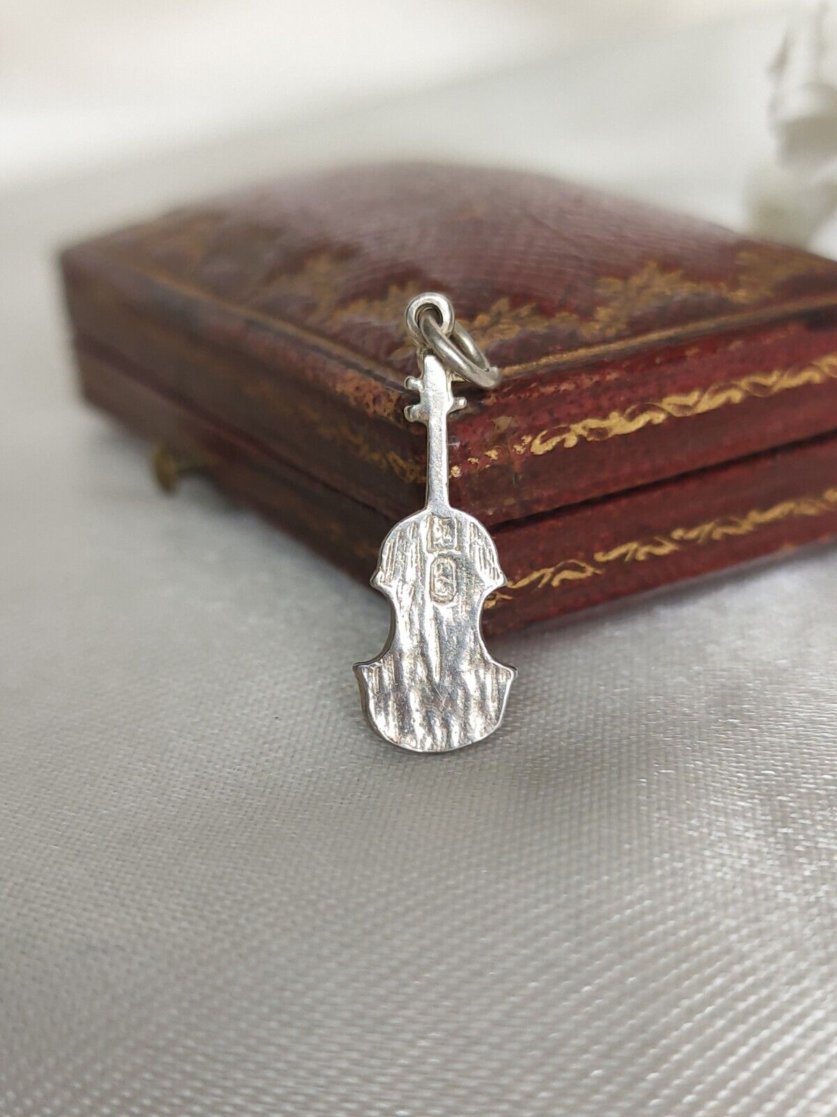 Vintage 925 Sterling Silver Cello Instrument Charm Pendant