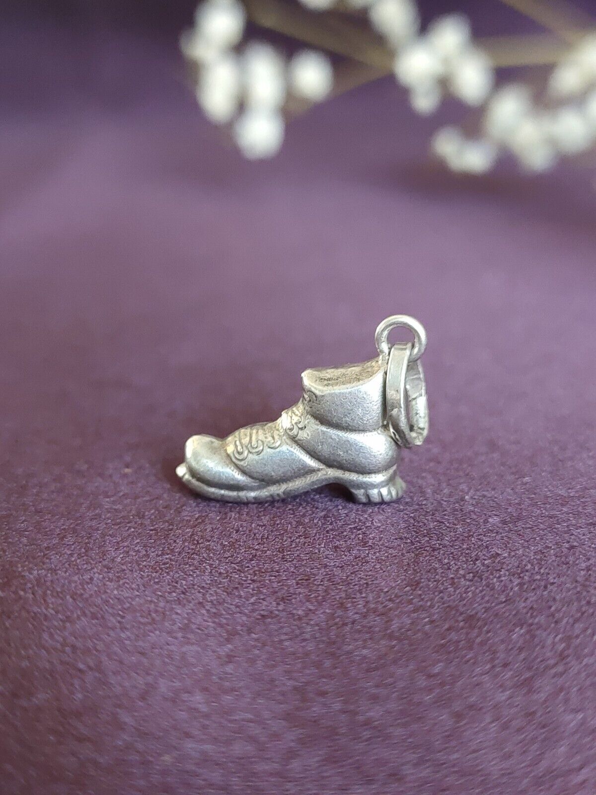 Vintage 925 Sterling Silver Shoe Boot Charm Or Pendant