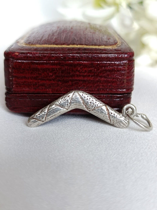 Vintage Sterling Silver Boomerang Charm Or Pendant