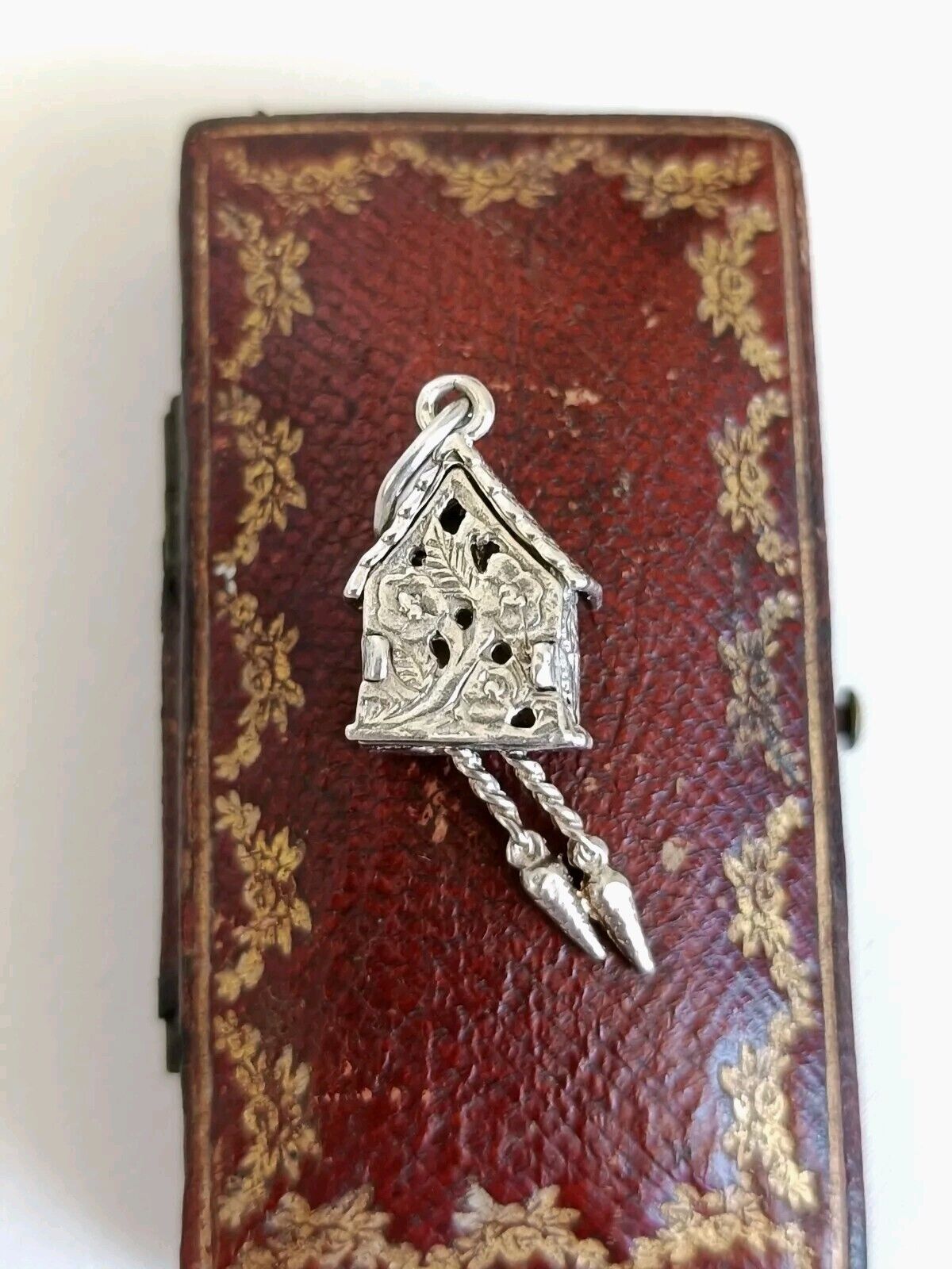 Vintage 925 Sterling Silver Articulated Cuckoo Clock Charm Or Pendant