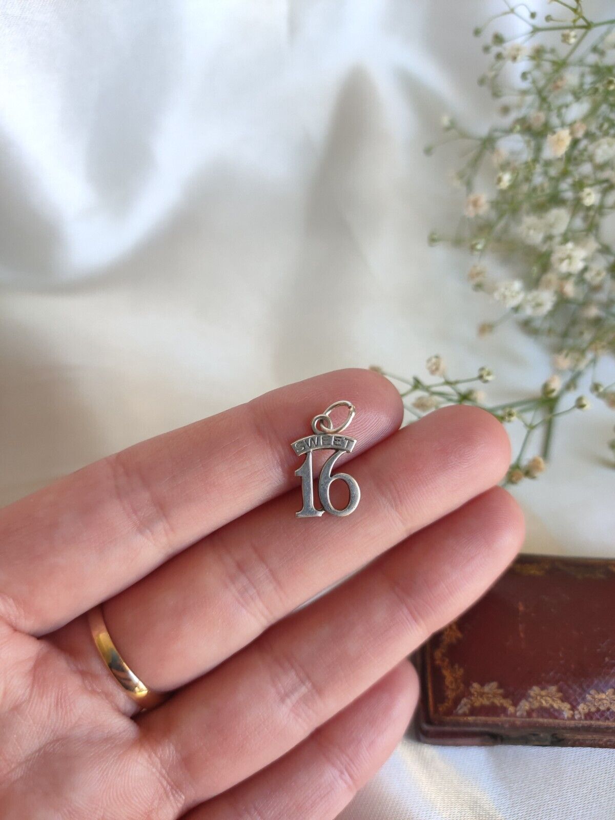 Vintage 925 Sterling Silver Sweet 16 Birthday Pendant Or Charm