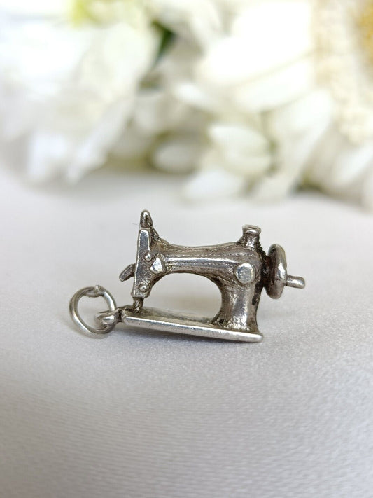 Vintage Sterling Silver Singer Sewing Machine Charm Or Pendant