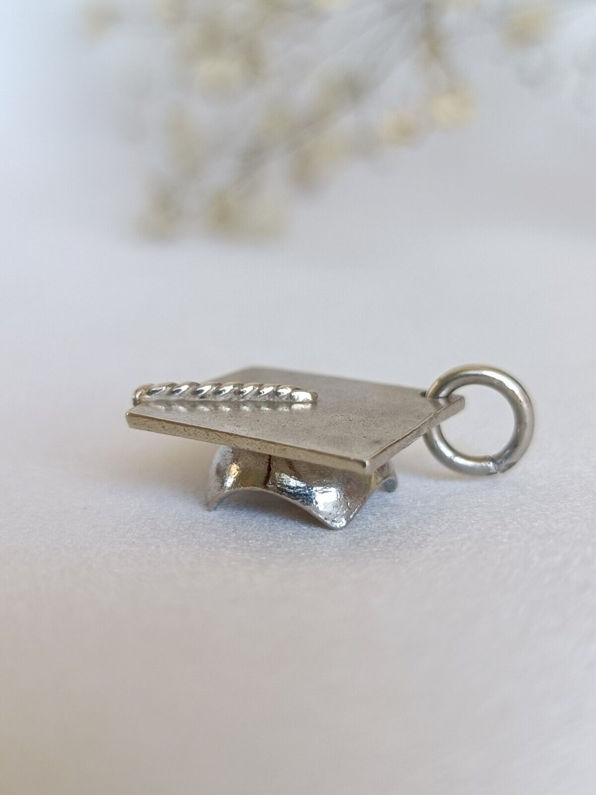 Vintage Sterling Silver Graduation Cap Charm Or Pendant