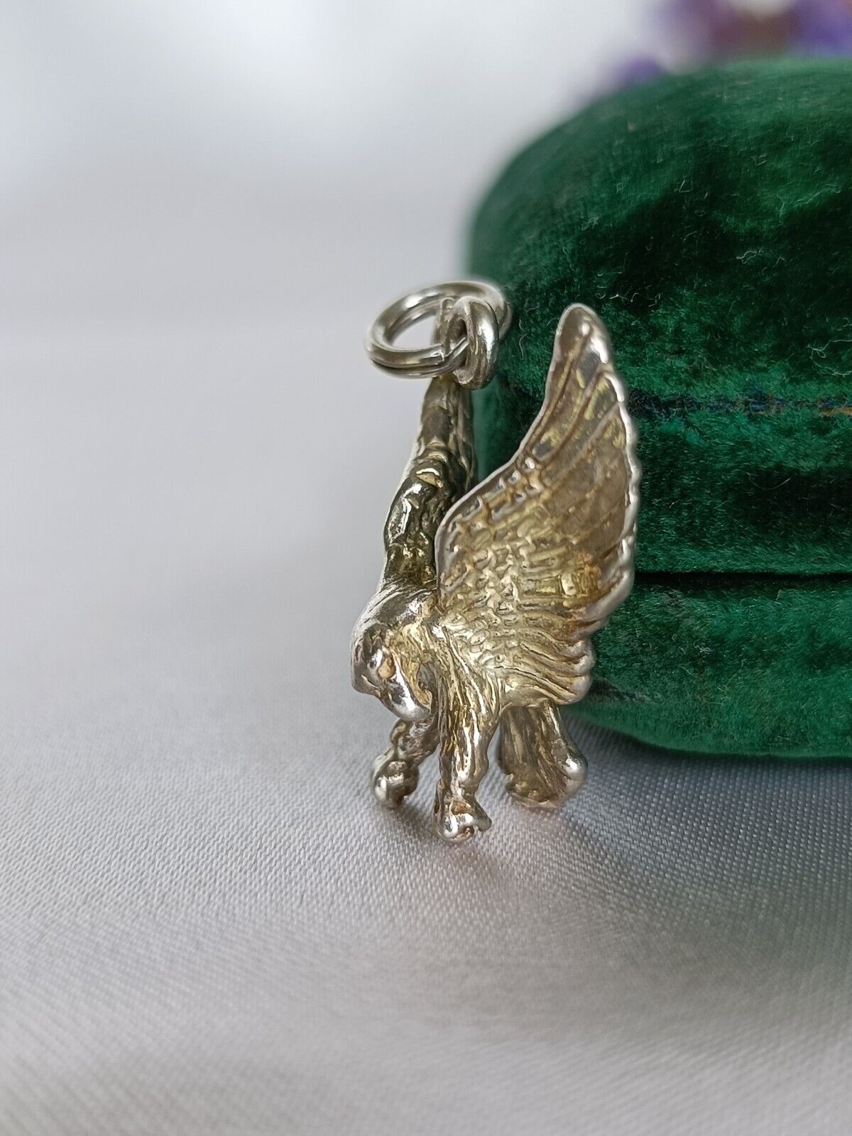 Vintage 925 Sterling Silver Eagle Charm Or Small Pendant