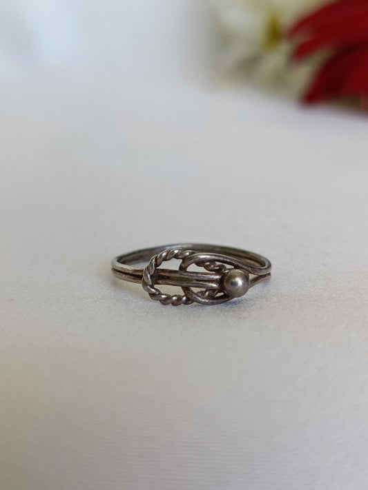 Petite Vintage 925 Sterling Silver Handcrafted Pinky Ring Size 4 Or H