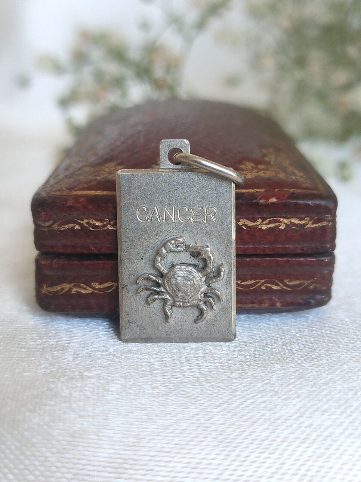 Vintage 925 Sterling Silver Cancer Zodiac Crab Ingot Pendant