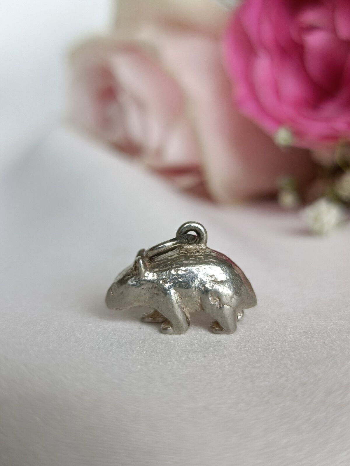 Vintage Sterling Silver Australian Wombat Native Animal Charm Or Pendant