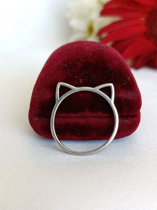 Midsummer Star 925 Sterling Silver Cat Ears Ring Size 8 US Or P UK