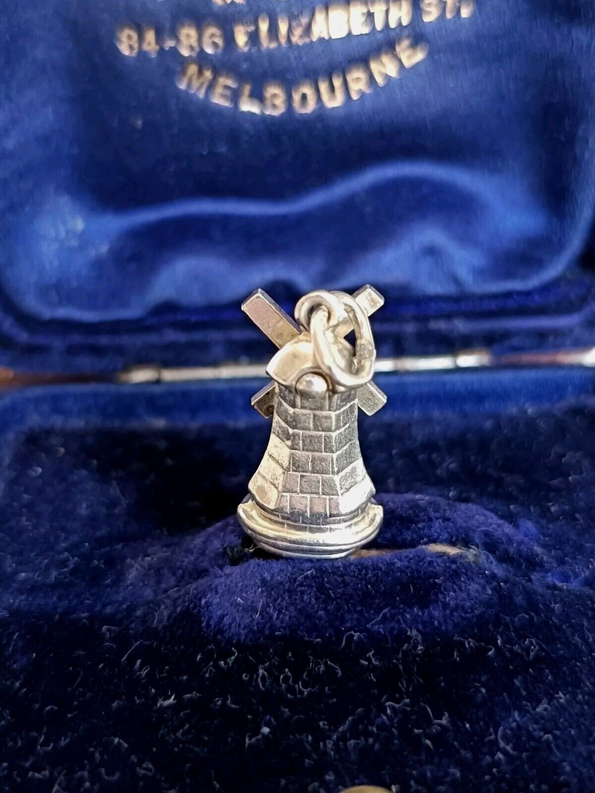 Vintage 835 Silver Articulated Spinning Windmill Charm Or Pendant