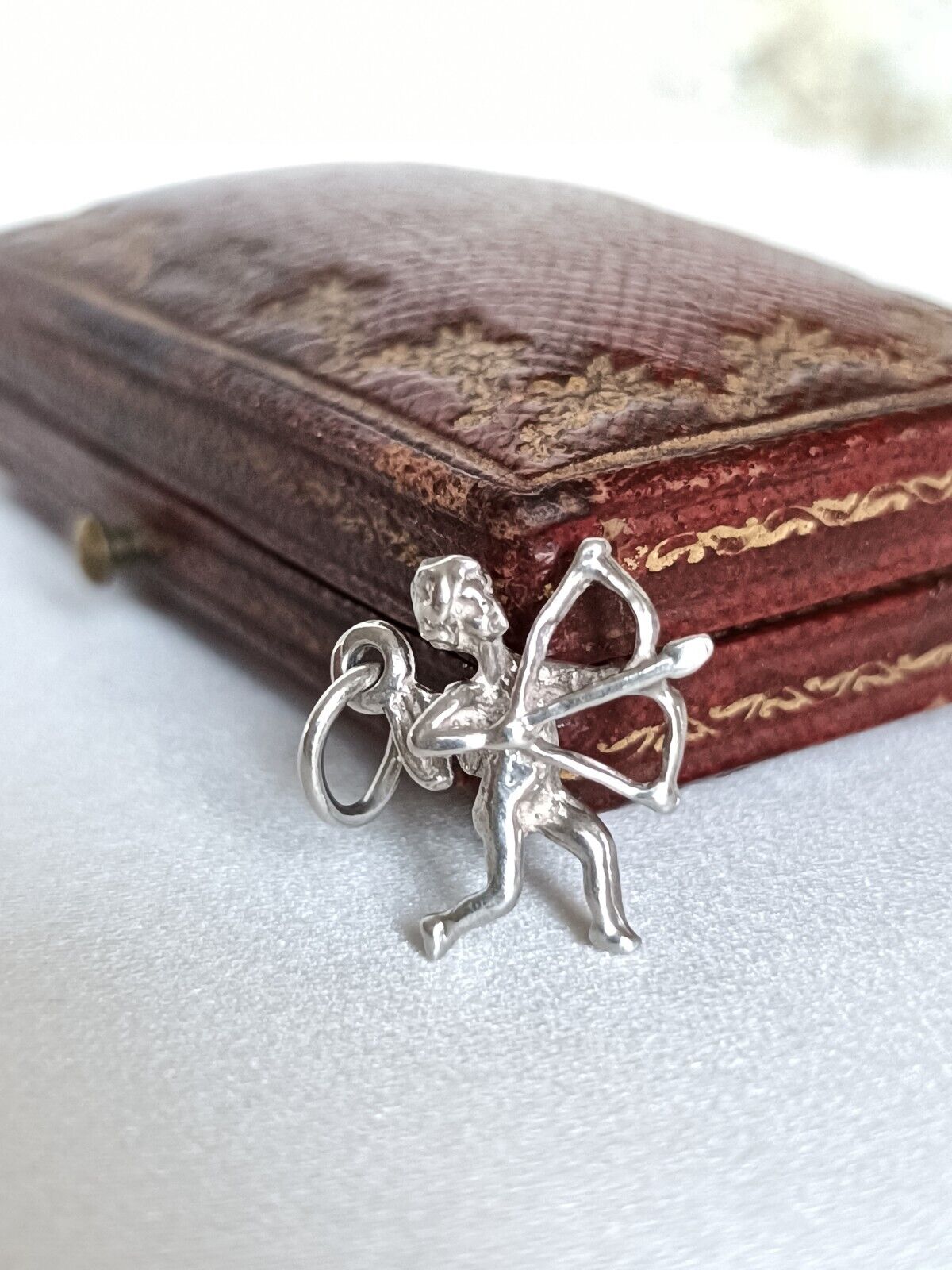 Cute Vintage 925 Sterling Silver Cupid Charm Or Small Pendant