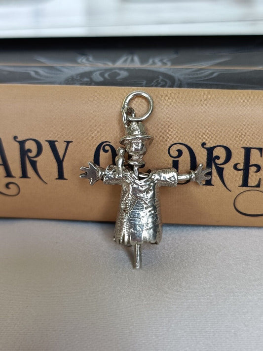 Vintage 925 Sterling Silver Moving Scarecrow Charm Or Pendant